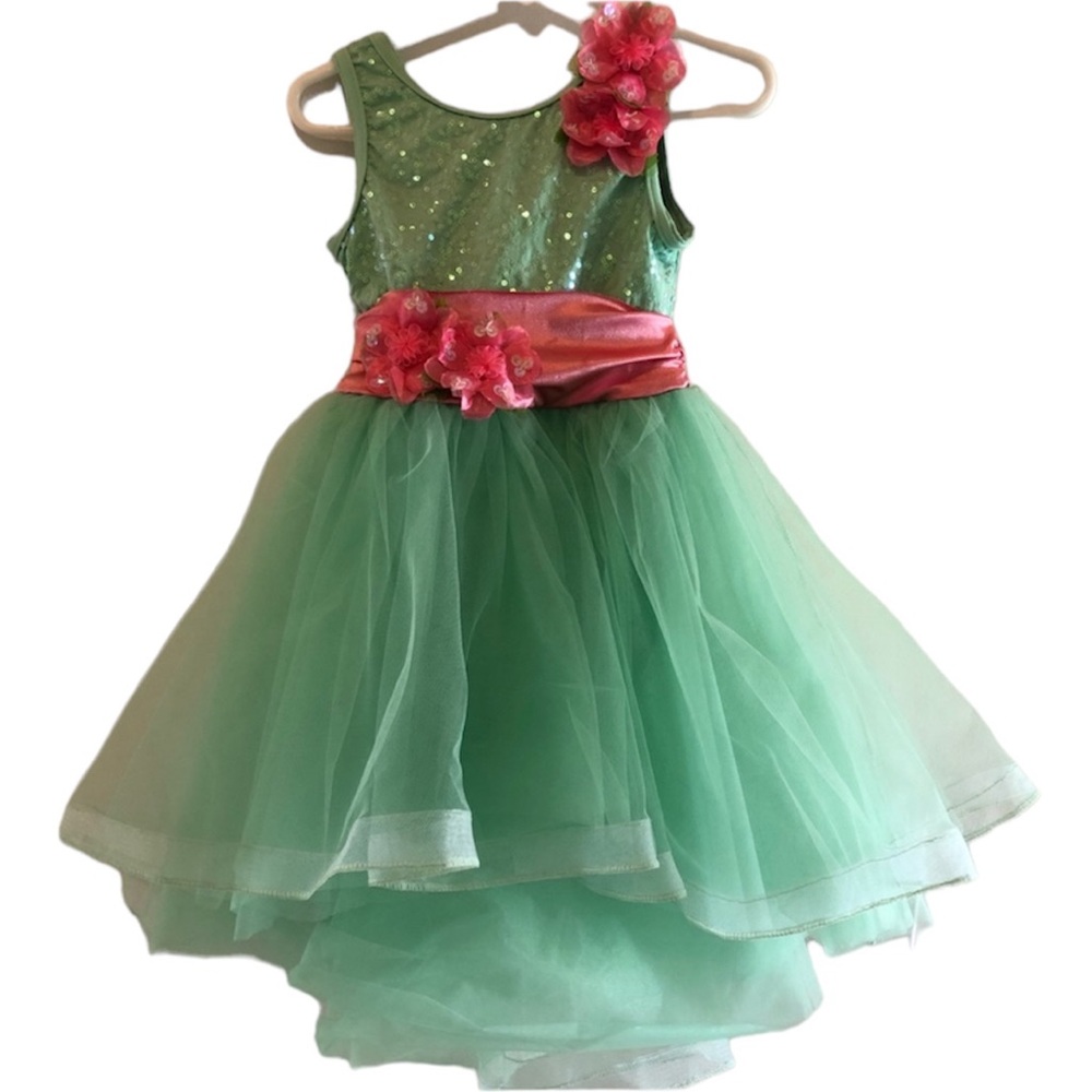 Dance Halloween Costume Mint Green and Pink Girls Size X-Small